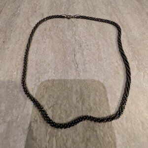 Milor Italy 925 Sterling Silver beaded mesh Chain Necklace Signed 18”